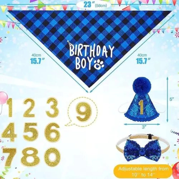 Kit Cumpleaños Perro <br> Azul Macho