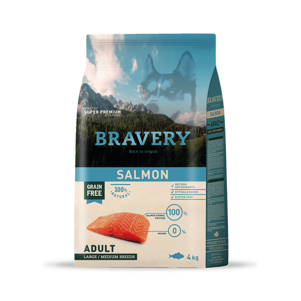 Bravery Salmon Large/Medium Breed<br>Adult 4kg