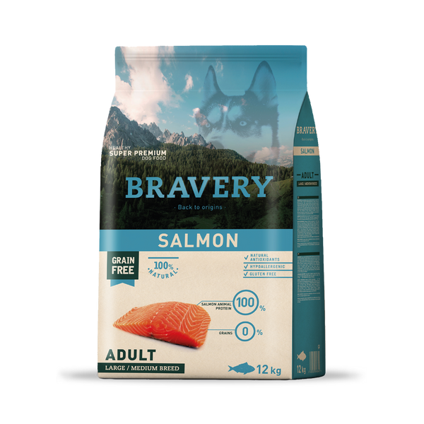 Bravery Salmon Large/Medium Breed<br>Adult 12kg