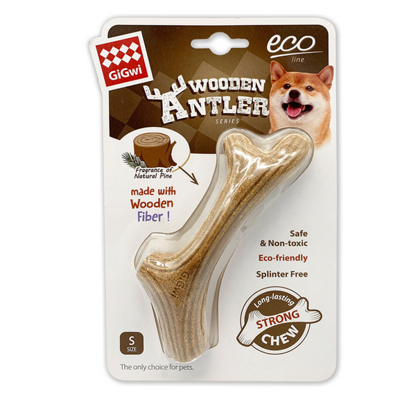 Gigwi Dog Chew <br> Wooden Antler Tamaño S