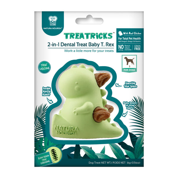 Pet Treat 2 en 1 Juguete y snack <br> Tiranosaurio Rex Talla S