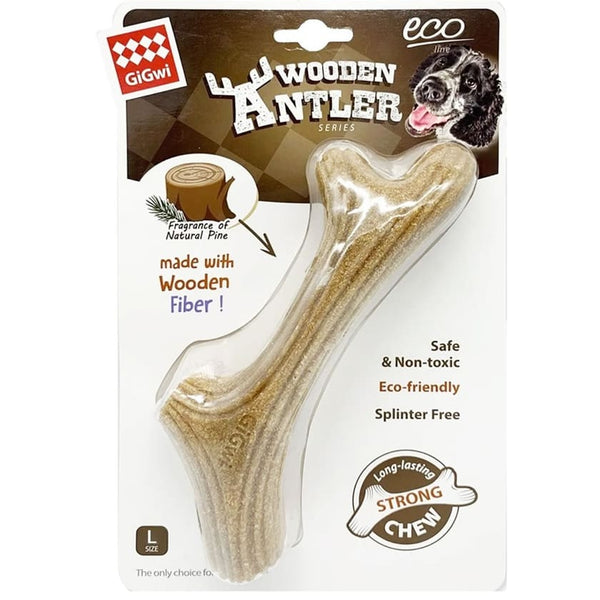 Gigwi Dog Chew <br> Wooden Antler Tamaño L