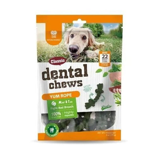 Dental Chews Yum Ropes <br> Snack dental Menta & Té 170g